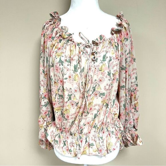 Dress forum floral print off the shoulder shirt. Size M - Picture 2 of 7